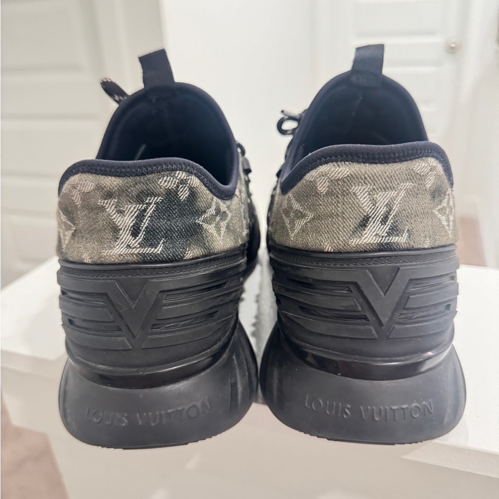 Louis Vuitton Black and Gray Monogram Sneakers - Picture 3 of 6